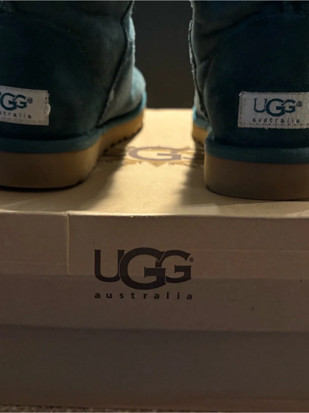 UGG Classic Short Boots Teal with Tan Sole